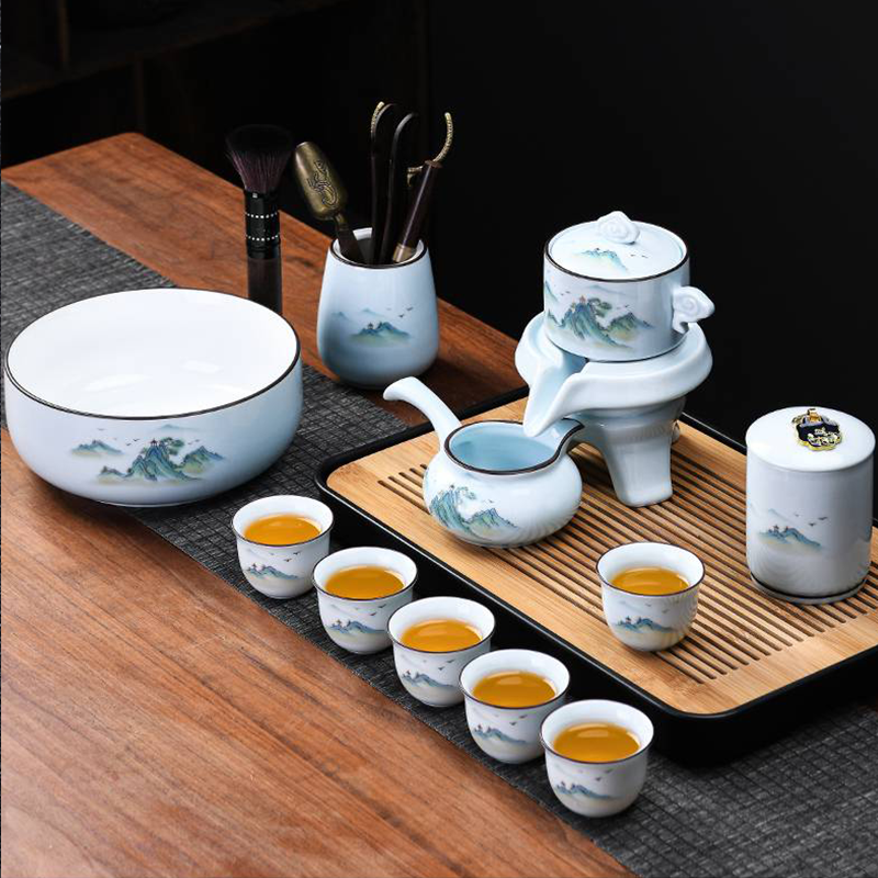 懒人石磨自动茶具
